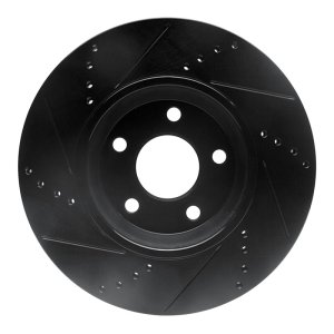 Chevrolet Cobalt Brake Rotor (1) - Front Right - R1 Concepts - Drilled & Slotted - Black - `04-`12